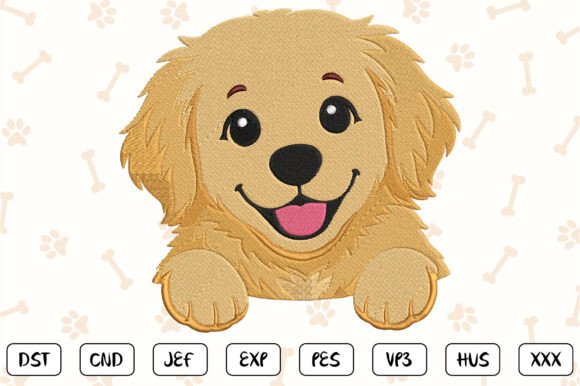 Download Golden Retriever Embroidery Design - Old Collection