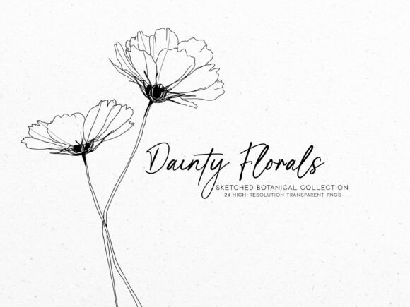 Download Dainty Florals | Botanical Line Art Set - Line Collection