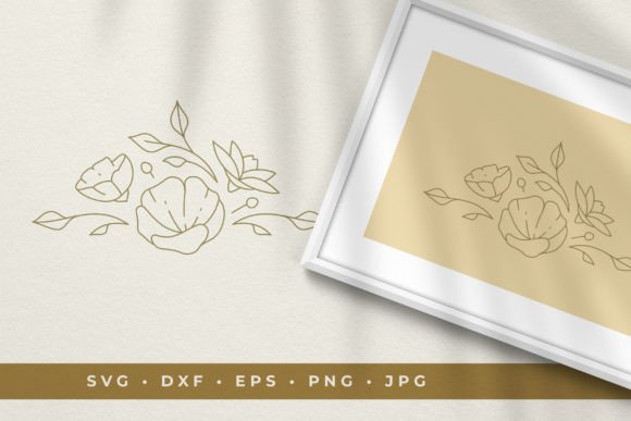 Download Floral Vignette Line Art Design - Line Collection