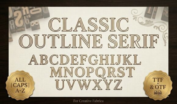 Download Classic Outline Serif - Line Collection