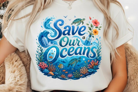 Download Save Our Oceans T Shirt Design PNG PNG - Save Collection