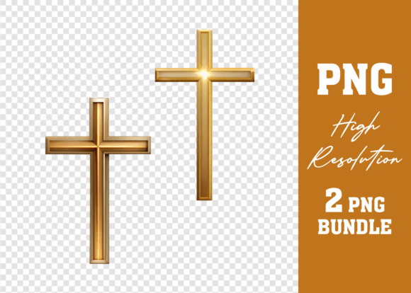 Download Watercolor PNG Ornate Gold Cross Bundle - Old Collection