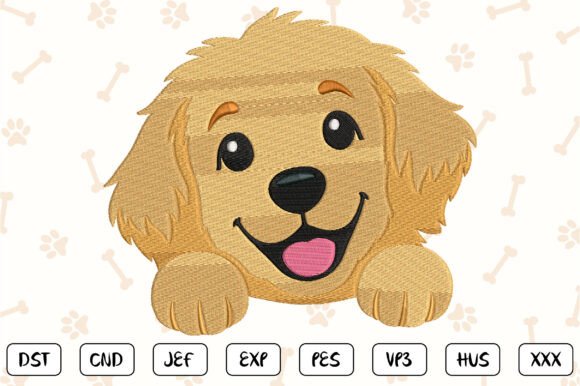 Download Golden Retriever Embroidery Design - Old Collection