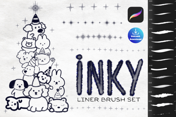 Download Procreate Ink Liner Brush Pack - Line Collection