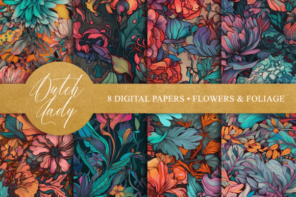 Download Seamless Flowers &amp; Foliage Patterns - Foliage Collection