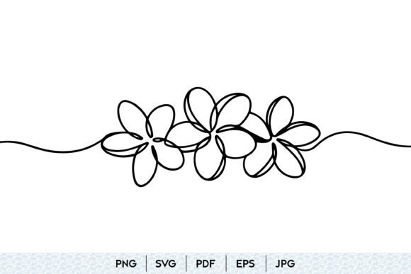 Download Plumeria Flower Line Art SVG - Line Collection