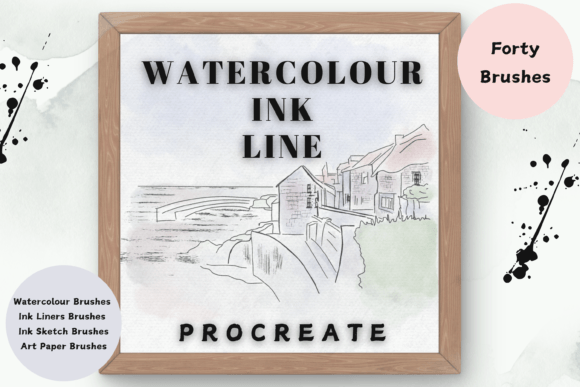 Download Watercolour Ink Line Procreate Brushes - Line Collection